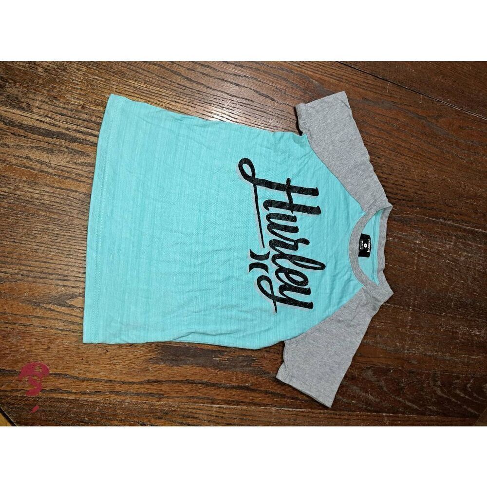 Youth Kids Size Small Hurley Short Sleeve Grey Blue Black Tee Tshirt Top
